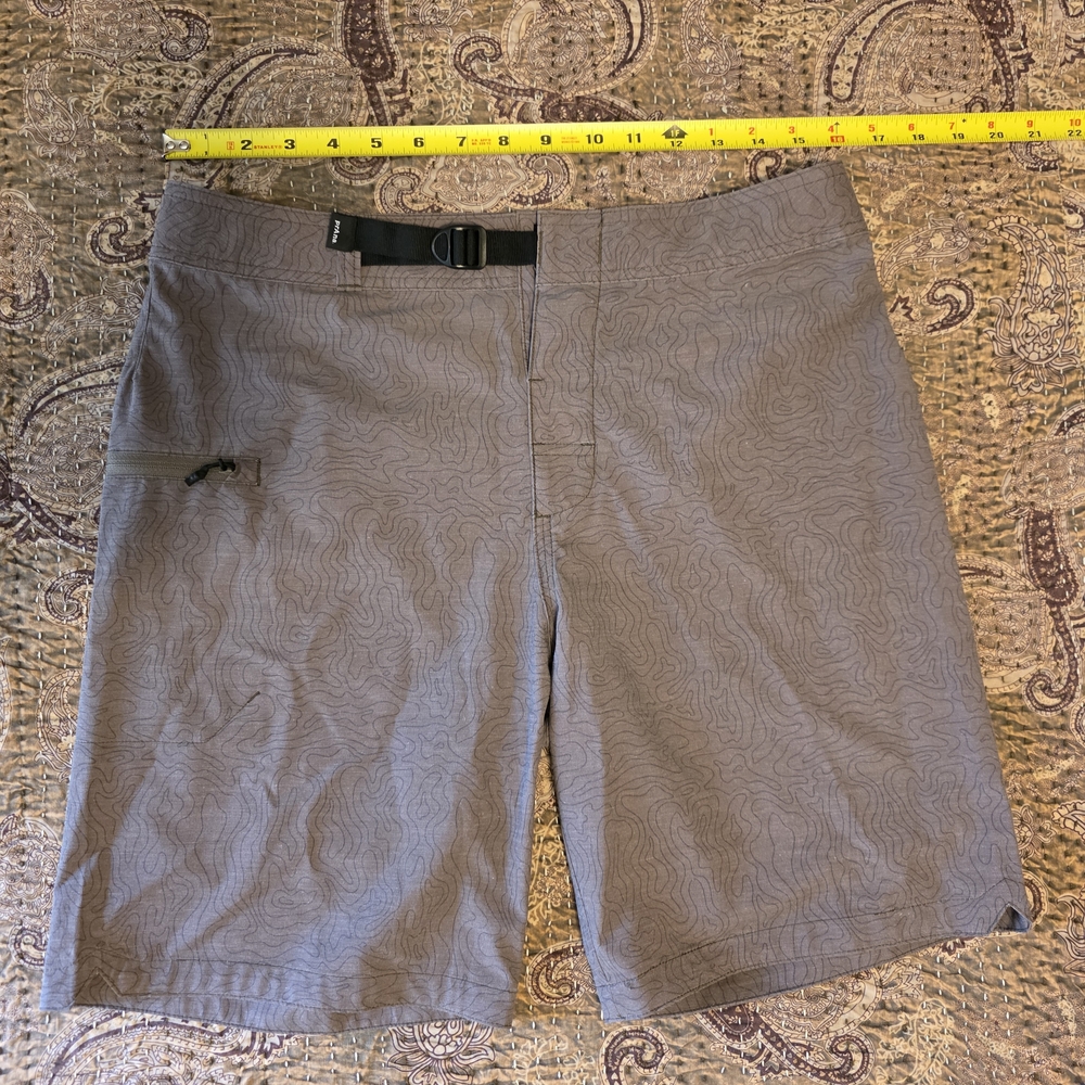 Prana Men's Athletic Shorts in Light Brown with Subtle Topo Pattern